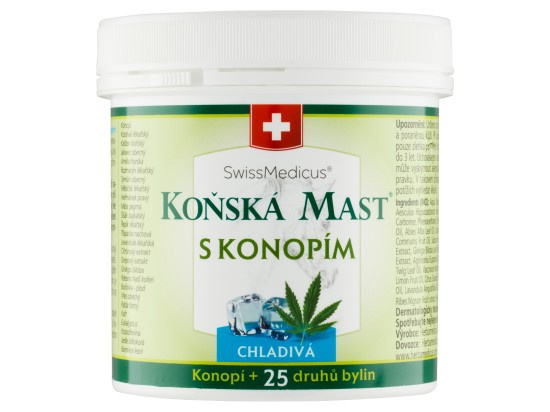 SwissMedicus Koňská mast s konopím chladivá mast 250 ml