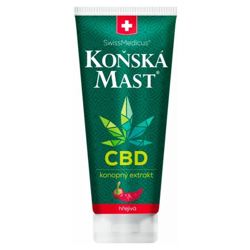 SwissMedicus Koňská mast s CBD hřejivá mast s hřejivým účinkem 200 ml