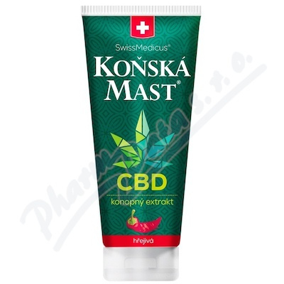 SwissMedicus Koňská mast s CBD hřejivá mast s hřejivým účinkem 200 ml