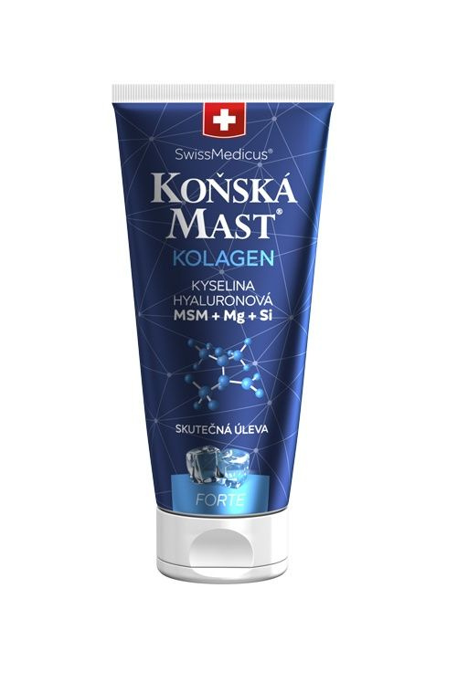 SwissMedicus Koňská mast KOLAGEN forte chladivá chladivý gel na unavené svaly 200 ml
