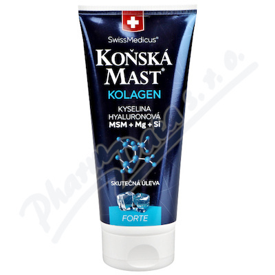 SwissMedicus Koňská mast KOLAGEN forte chladivá chladivý gel na unavené svaly 200 ml