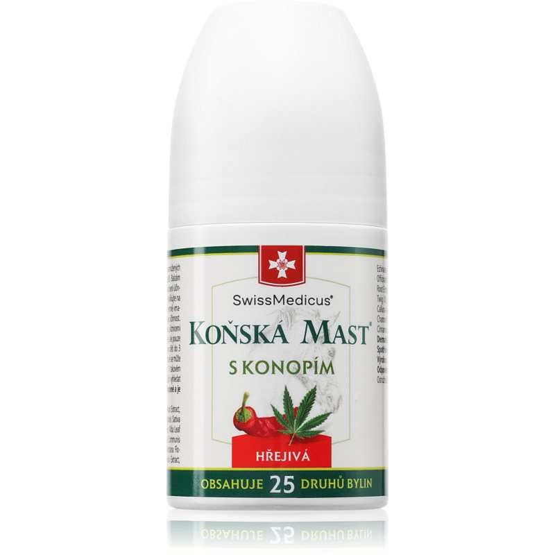 SwissMedicus Koňská mast s konopím hřejivá roll-on 90 ml