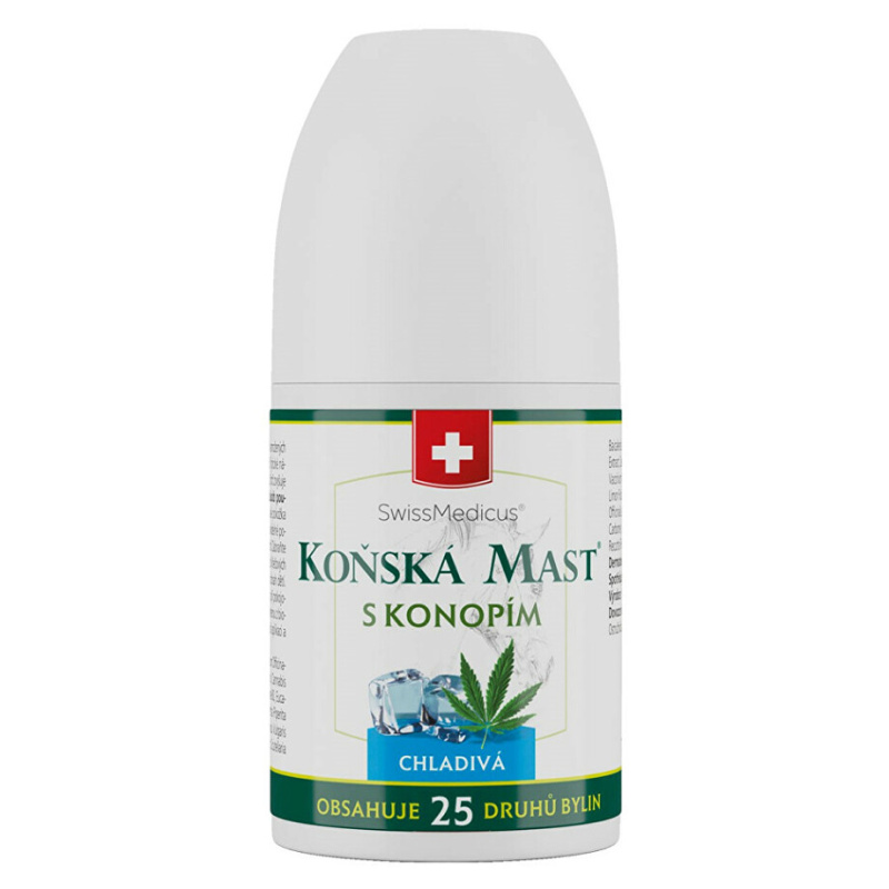 SwissMedicus Koňská mast s konopím chladivá roll-on 90 ml