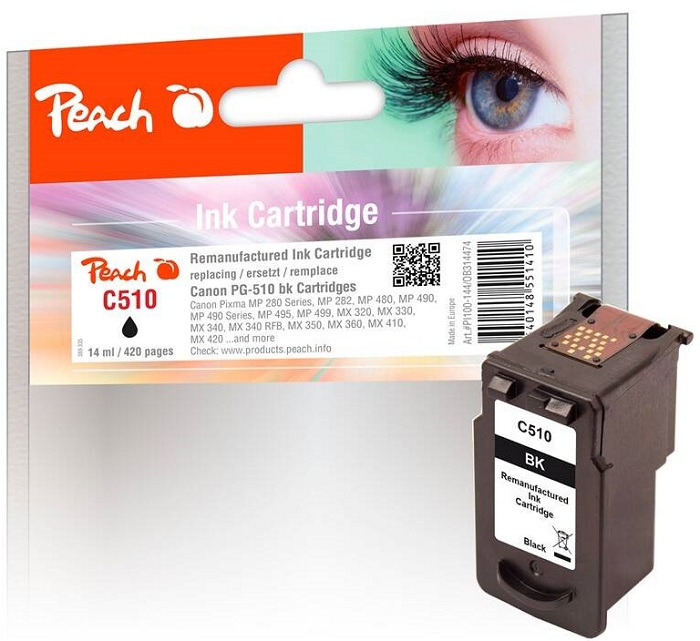 Inkoustová náplň Peach Canon PG-510 / 420 stran / černá Varianta: ivi1