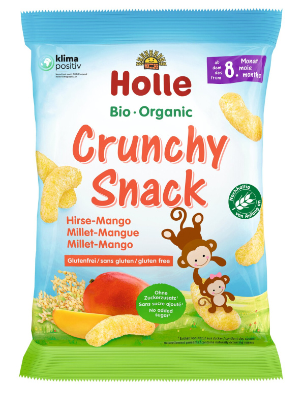 Holle Bio Dětské jahelné křupky s mangem pro děti od 8. měsíce, 25 g