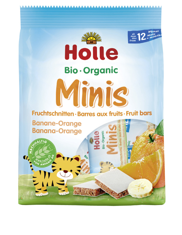 Holle BIO Organické minis banánové s pomerančem 8× 12,5 g
