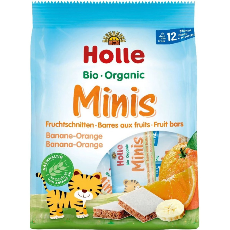 Holle BIO Organické minis banánové s pomerančem 8× 12,5 g