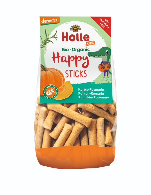Holle Bio Dětské Happy tyčinky dýně-rozmarýn pro děti od 3 let, 100 g