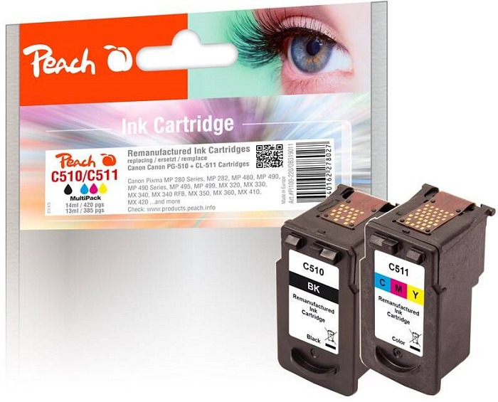 Inkoustová náplň Peach Canon PG510/CL511 MultiPack / CMYK Varianta: ivi1