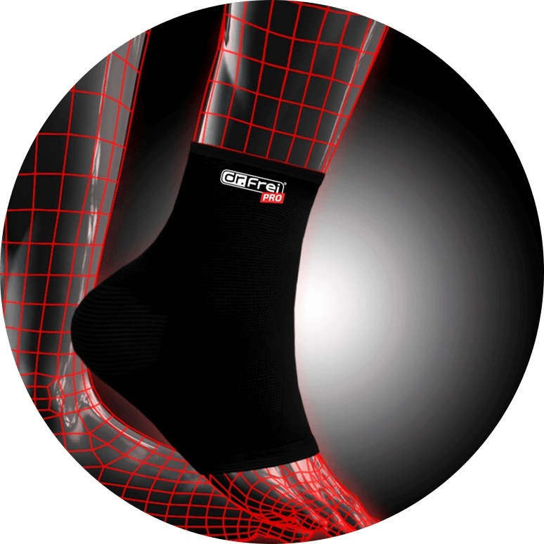 Dr. Frei PRO švýcarská elastická bandáž na kotník černá S, M, L, XL Varianta: černá, XL