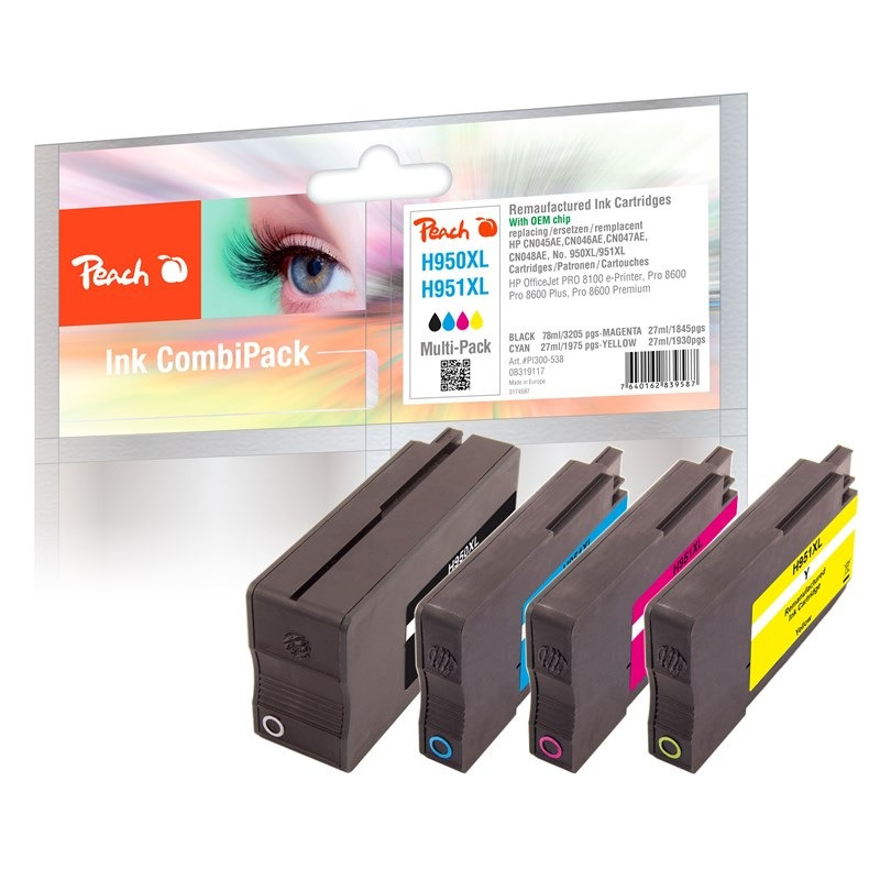 Inkoustová náplň Peach HP 950XL/951XL MultiPack / CMYK Varianta: ivi1