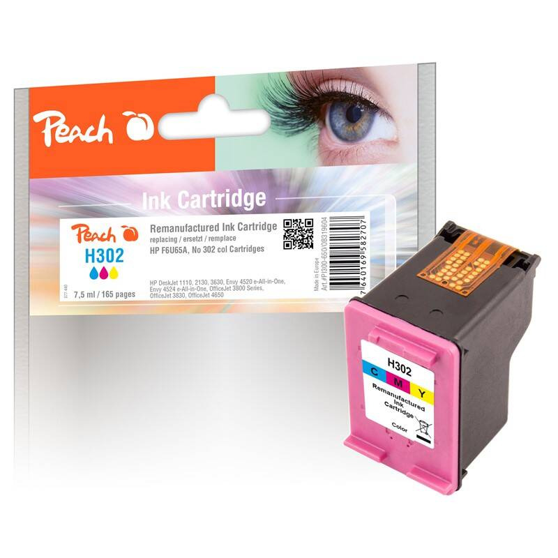 Inkoustová náplň Peach HP 302 / 165 stran / CMY Varianta: ivi1