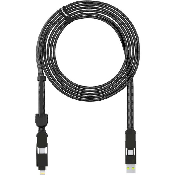 3m nabíjecí kabel 6v1 Rolling Square inCharge XL - černý