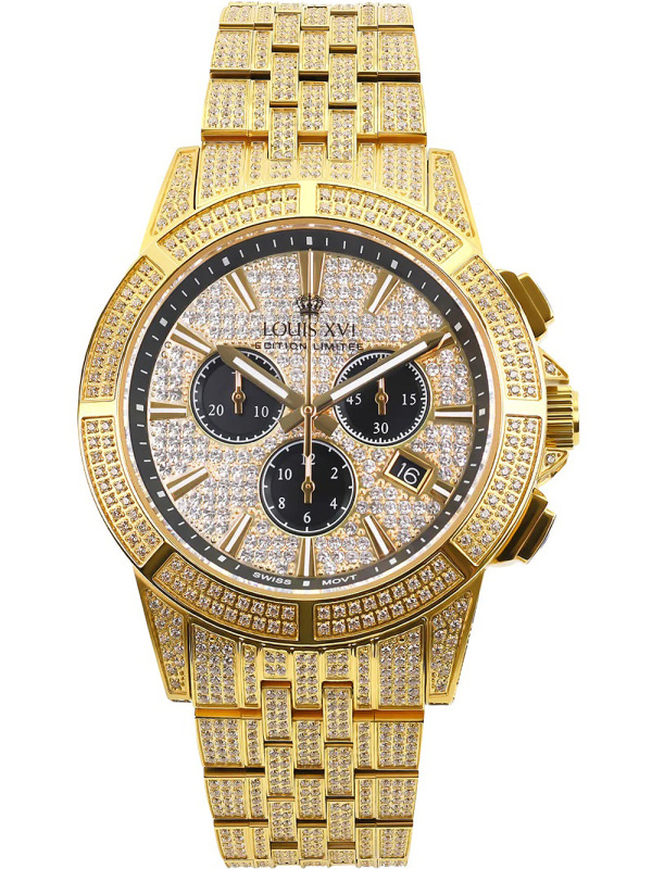 Louis XVI LXVI1123 Majeste Iced Out Chronograph 43mm