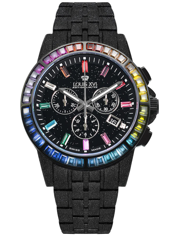 Louis XVI LXVI1129 Majeste Frosted Iced Out Chronograph 43mm 5ATM