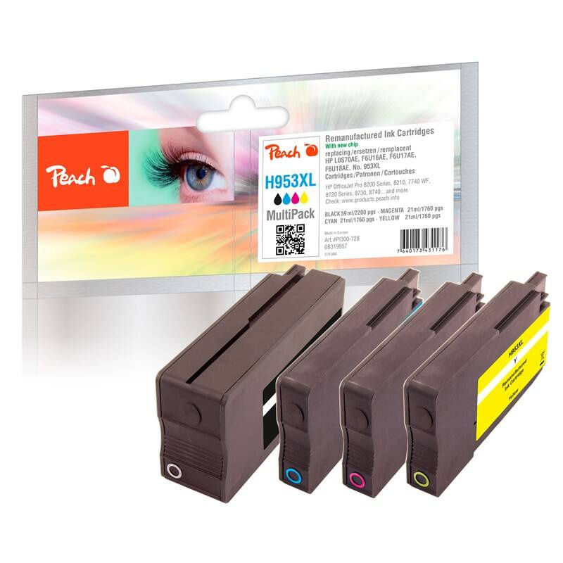 Inkoustová náplň Peach HP 953XL MultiPack / 1× 59 ml + 3× 27 ml / CMYK Varianta: ivi1