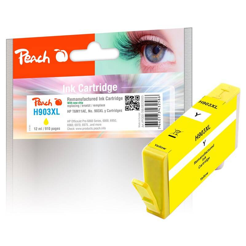 Inkoustová náplň Peach HP 903XL / 910 stran / žlutá Varianta: ivi1