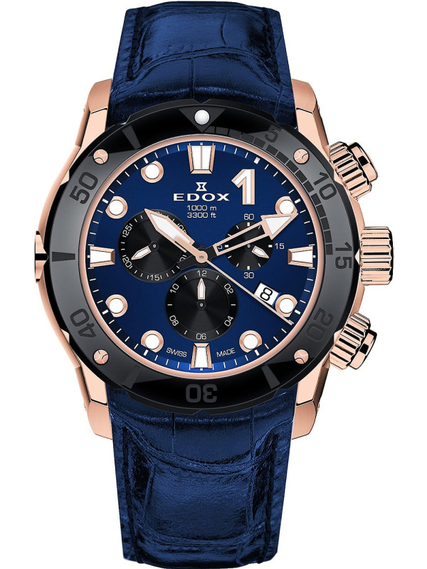 Edox 10242-TINR-BUIRN CO-1 Chronograph 45mm