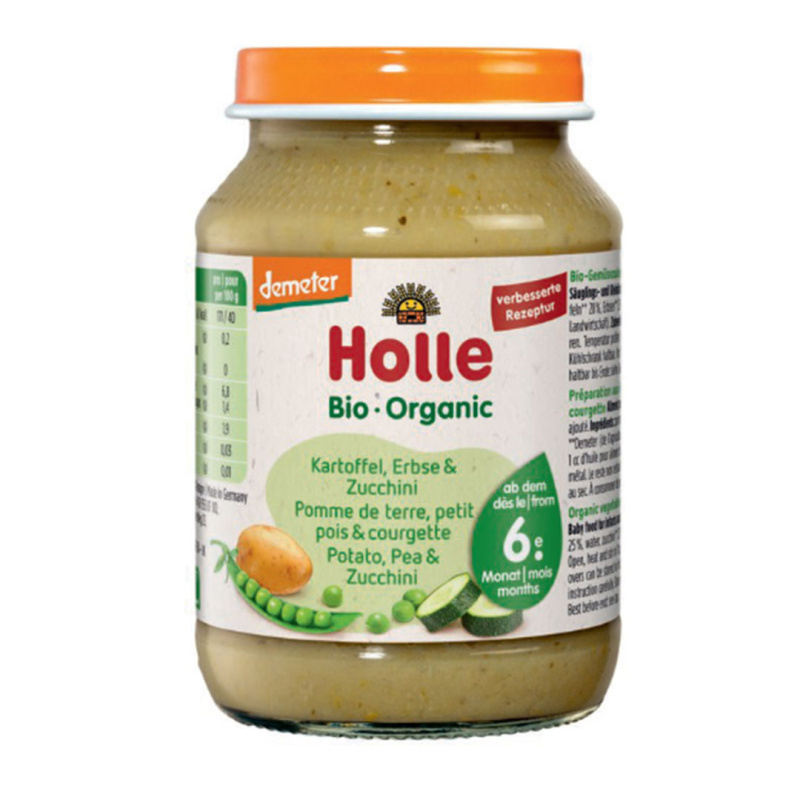 Holle Bio Brambor s hrášekem a cuketou pro děti od 6. měsíce, 190 g