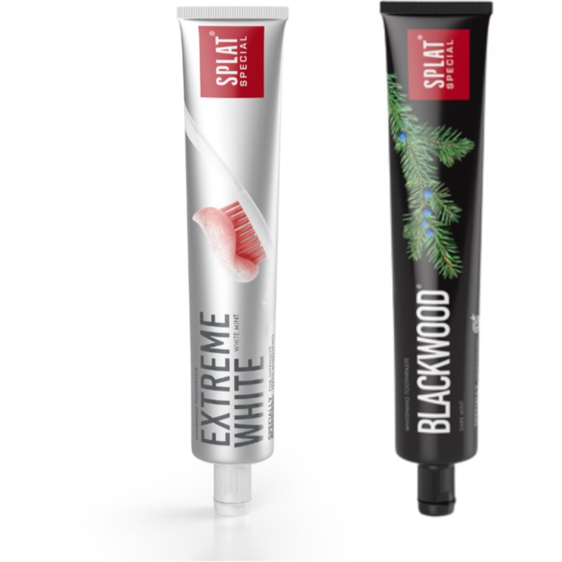 SPLAT Duo sada Special Extreme White a Blackwood zubní pasty 2x75 ml