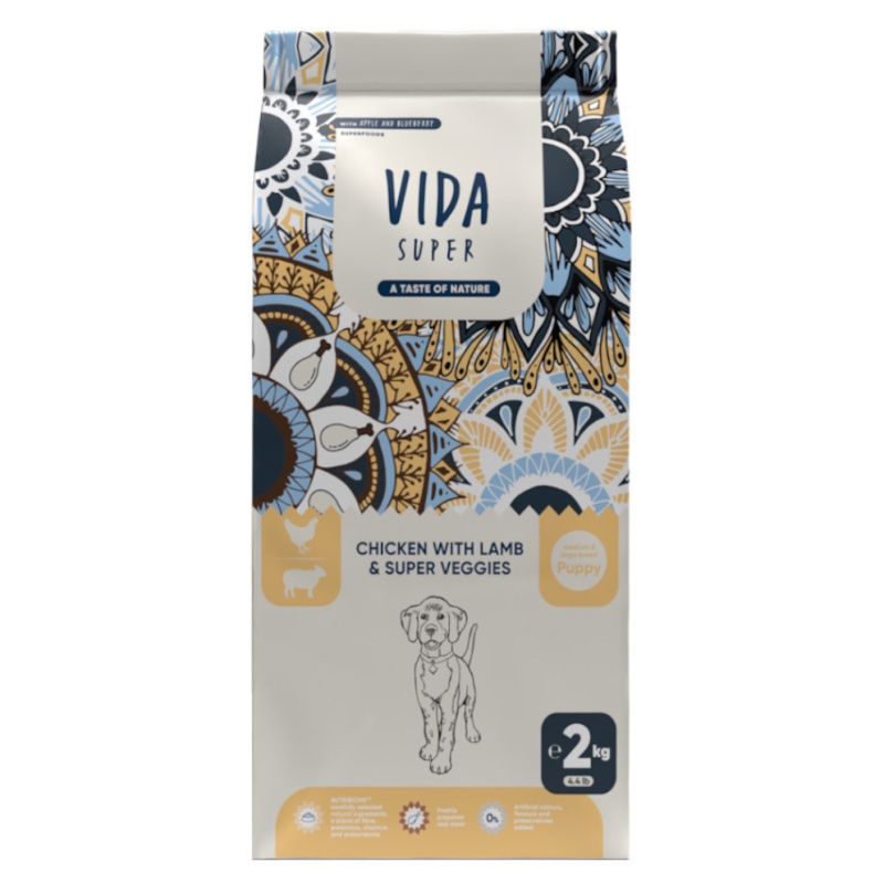 Kraftia VIDA SUPER DOG Puppy M/L Chicken & Lamb 12kg