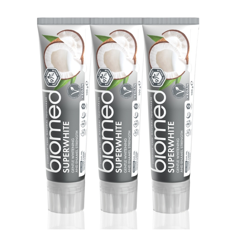 Biomed Superwhite posilující zubní pasta s kokosovým olejem 3x100 g