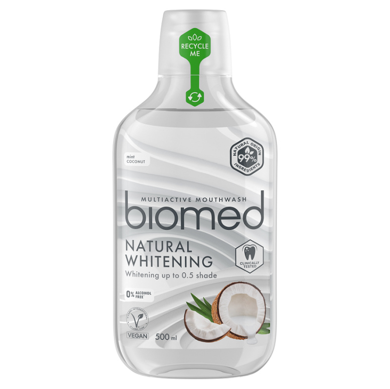 Biomed Natural Whitening ústní voda 500 ml