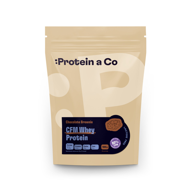 Protein&Co Bezlaktózový CFM Whey, 1kg Chocolate brownie
