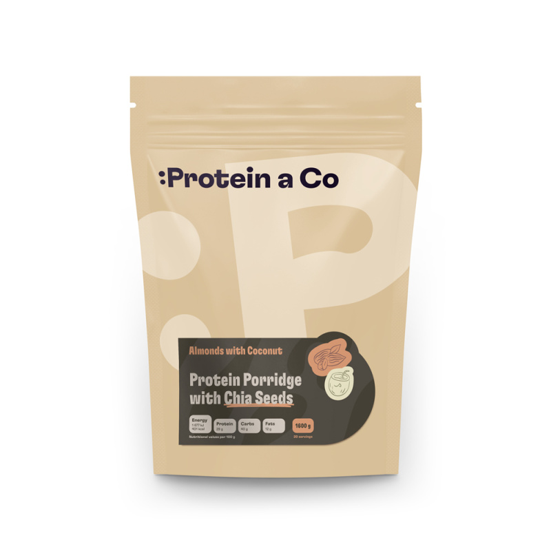 Protein&Co Proteinové kaše s chia 1600 g Kokos s mandlí
