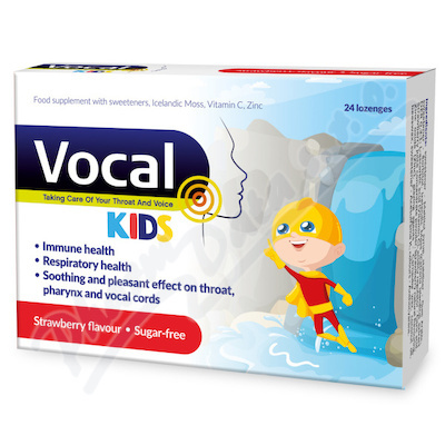 VOCAL Kids měkké pastilky s příchutí jahody 24 kusů