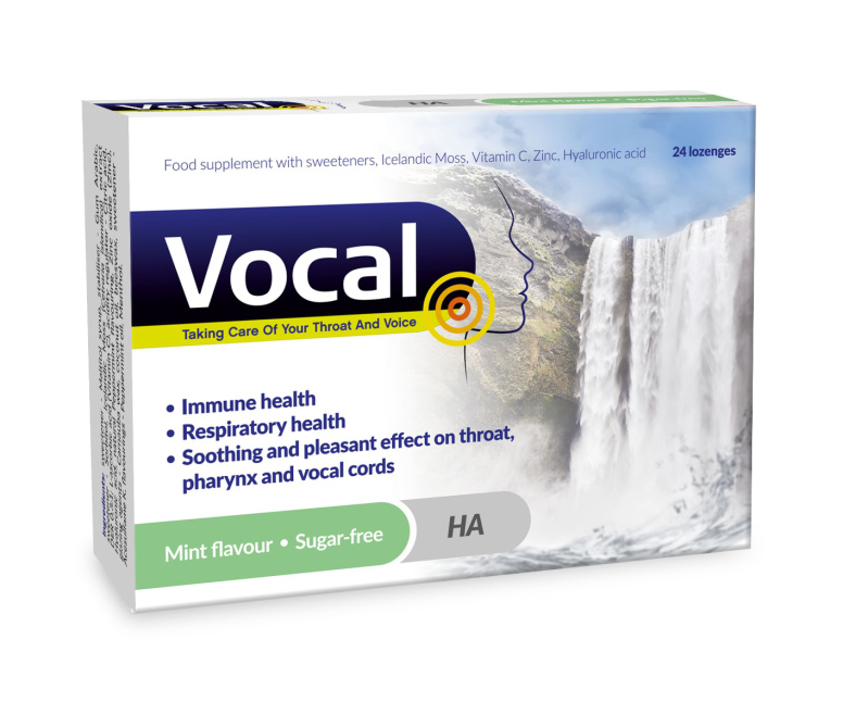 VOCAL HA Pastilky bez cukru s příchutí máty 24 kusů