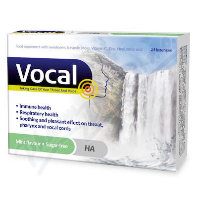 VOCAL HA Pastilky bez cukru s příchutí máty 24 kusů