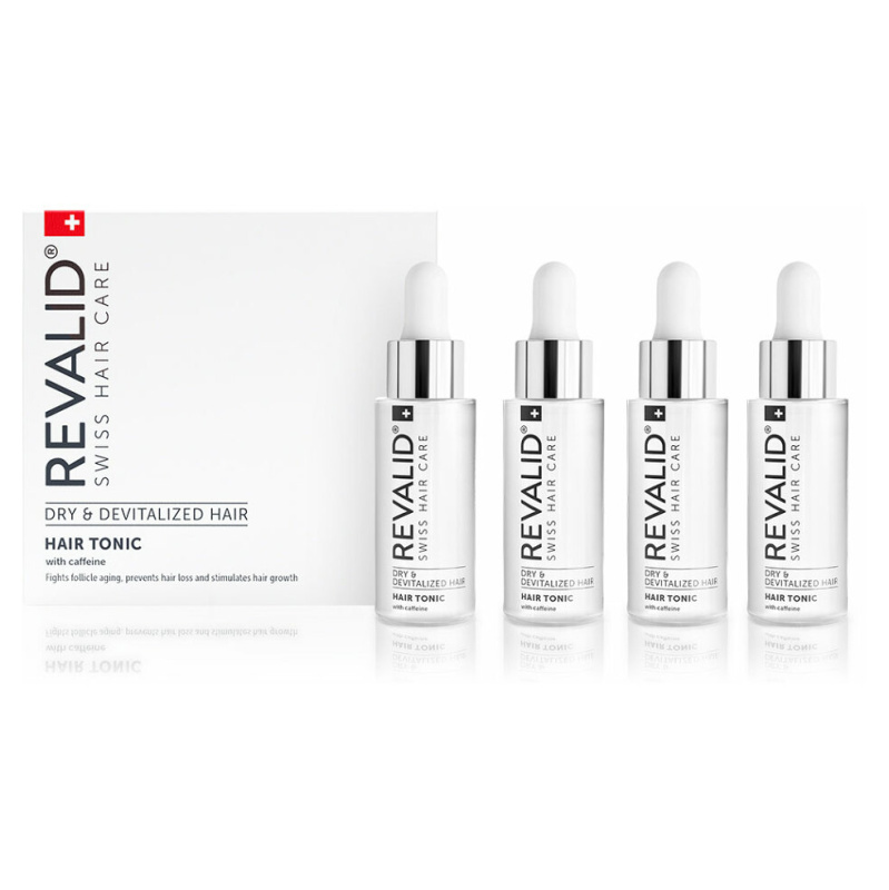 Revalid Hair Tonic energizující tonikum s kofeinem pro podporu růstu vlasů 4x30 ml