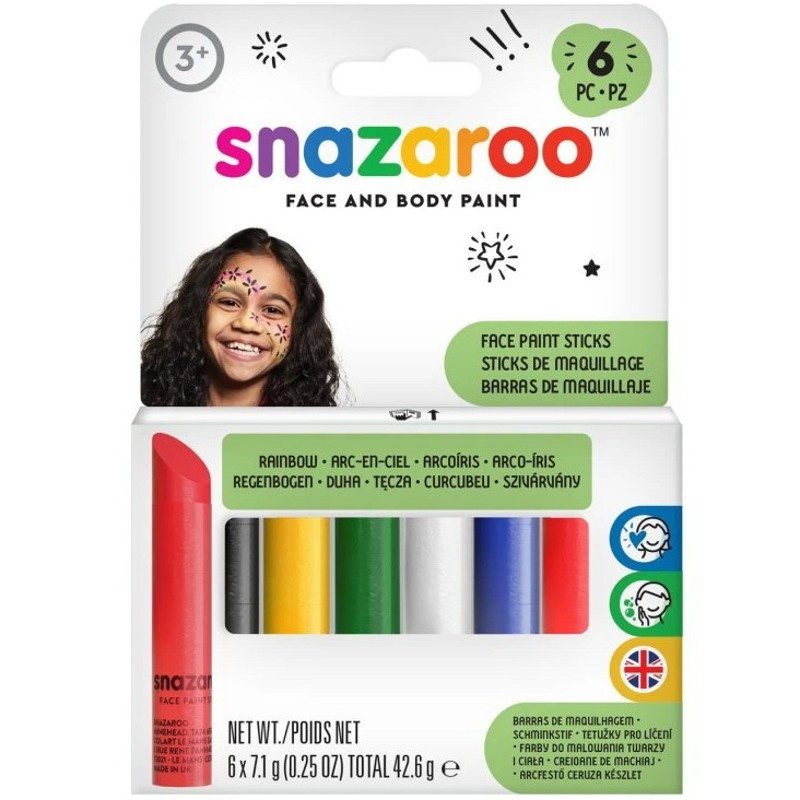 Snazaroo - Tužky na obličej, 6 barev, Základní