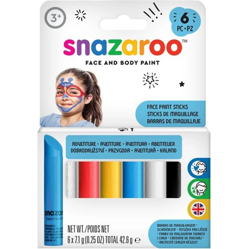 Snazaroo - Tužky na obličej, 6 barev, Dobrodružství
