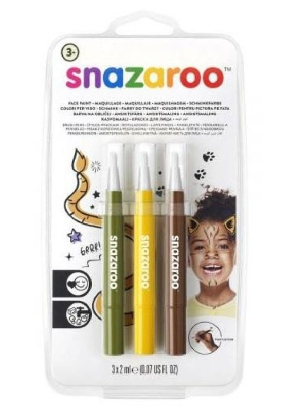 Snazaroo Štětce s barvou na obličej - džungle 3 ks SMT Creatoys s.r.o.