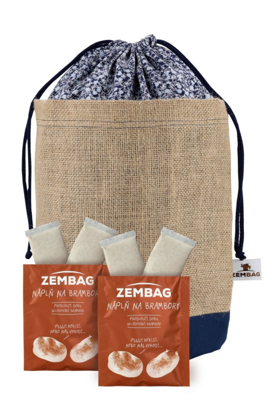 ZEMBAG na 10 kg brambor, modrý květinový