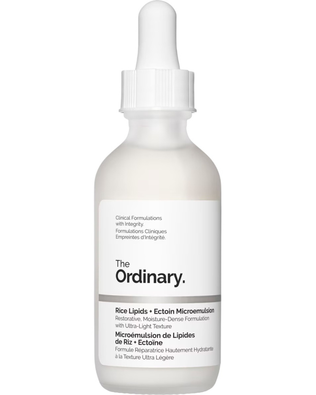 The Ordinary Rice Lipids + Ectoin Microemulsion lehká hydratační emulze pro zklidnění pleti 60 ml