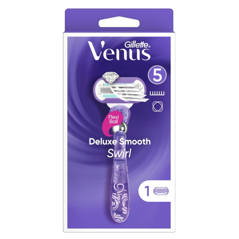 Gillette Venus Deluxe Smooth Swirl holicí strojek + náhradní břity 1 ks