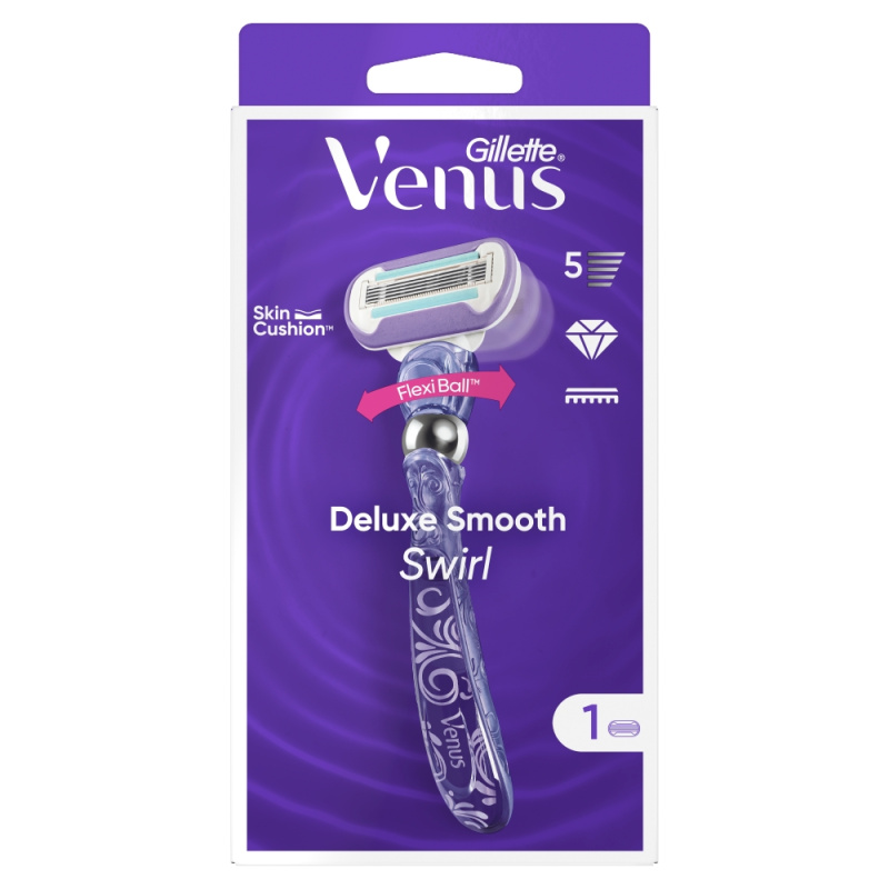 Gillette Venus Deluxe Smooth Swirl holicí strojek + náhradní břity 1 ks