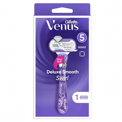 Gillette Venus Deluxe Smooth Swirl holicí strojek + náhradní břity 1 ks