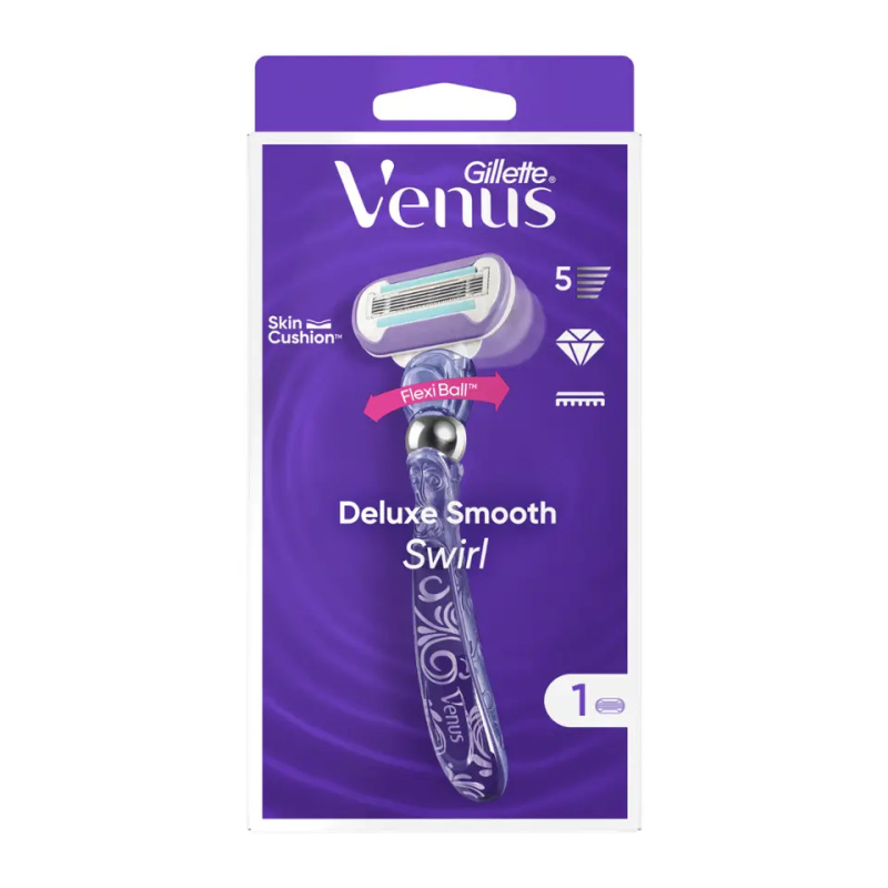Gillette Venus Deluxe Smooth Swirl holicí strojek + náhradní břity 1 ks