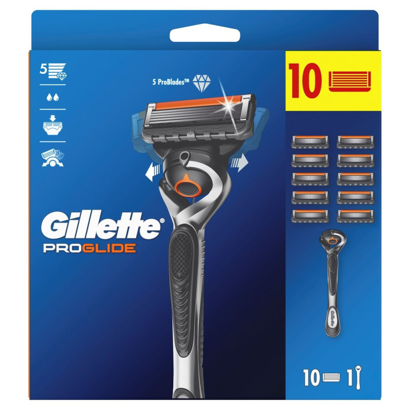 Gillette Fusion5 ProGlide Holicí strojek + 10 holicích hlavic