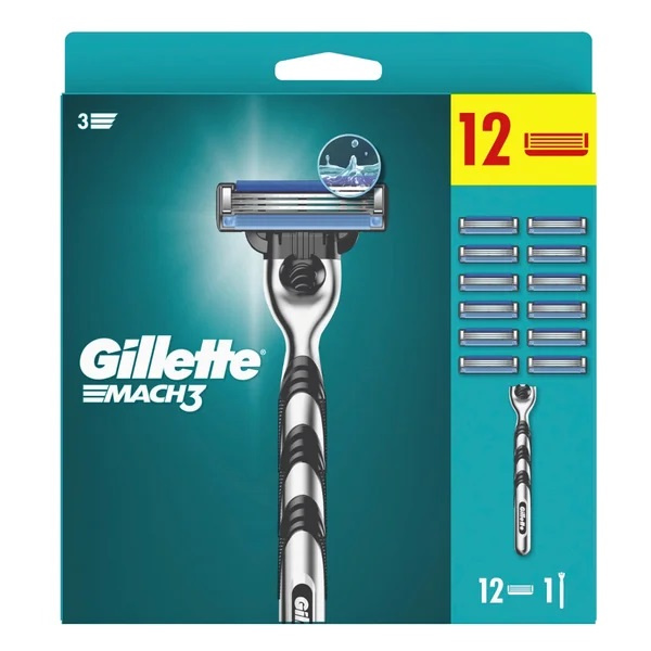 Gillette Mach3 holicí strojek + náhradní břity 12 ks