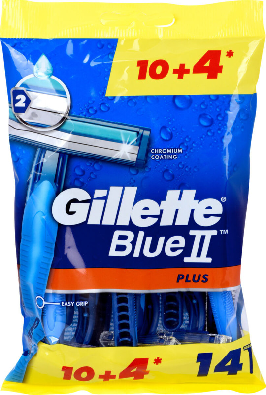 Gillette Blue II Plus jednorázová holítka pro muže 14 ks