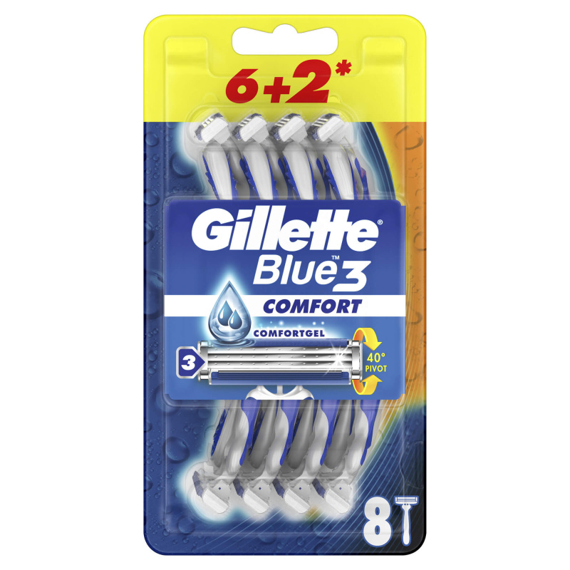 Gillette Blue 3 Comfort jednorázová holítka pro muže 8 ks