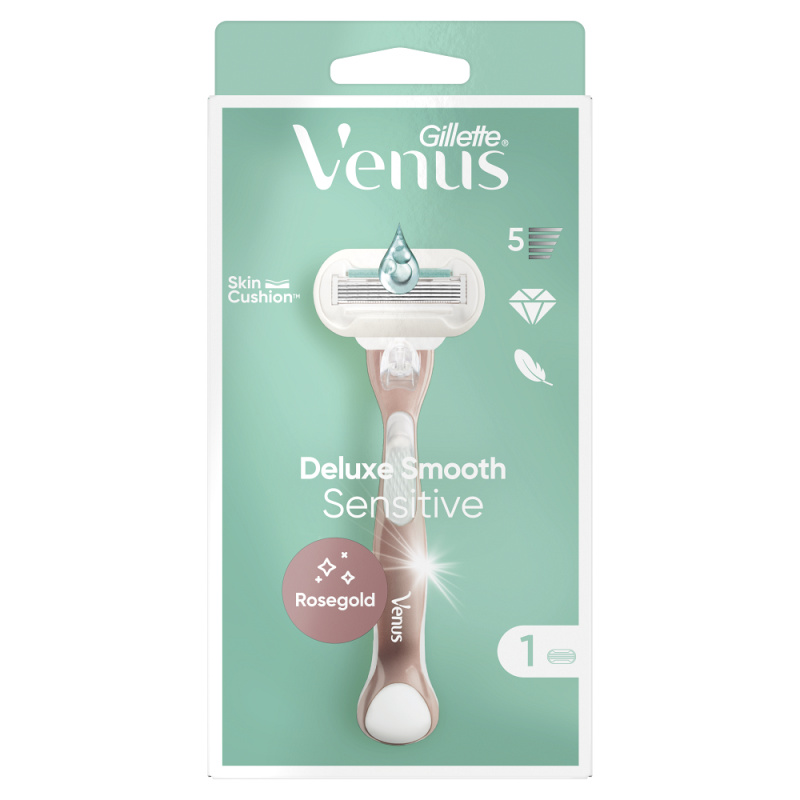 Gillette Venus Deluxe Smooth Sensitive Rosegold holicí strojek + náhradní hlavice 1 ks