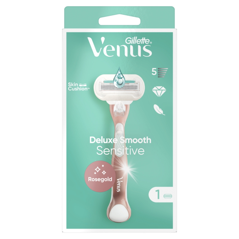 Gillette Venus Deluxe Smooth Sensitive Rosegold holicí strojek + náhradní hlavice 1 ks