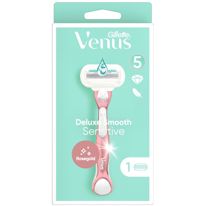 Gillette Venus Deluxe Smooth Sensitive Rosegold holicí strojek + náhradní hlavice 1 ks