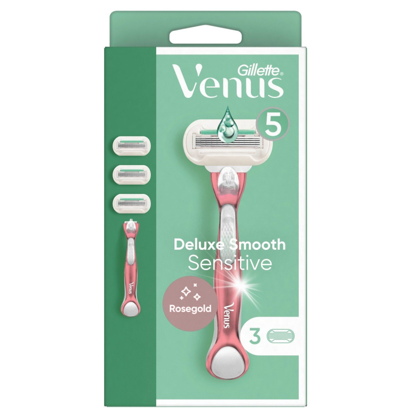 Gillette Venus Deluxe Smooth Sensitive RoseGold Holicí strojek + 3 holicí hlavice